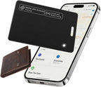 CCILAND slim black wallet tracker card with a phone and wallet